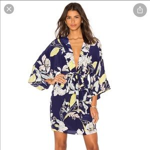 Yumi Kim Kyoto Dream Kimono Dress in Eastern Garden Navy